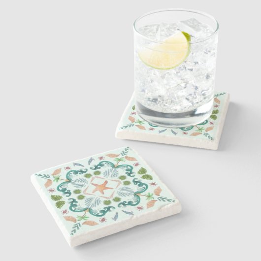 ビーチシーシェルズシーライフ ストーンコースター (横)