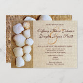 ビーチシーシェルズバーラッププリント結婚式招待状 招待状 (正面/裏面)