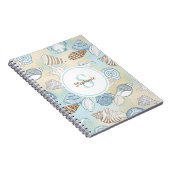 ビーチシーシェルズモノグラム名 ノートブック (右側)