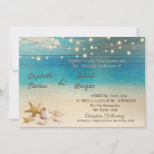 ビーチシーシェルズライト結婚式招待状 招待状 (正面)