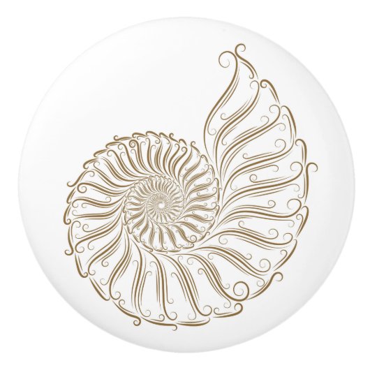 ビーチシーシェルドロワノブ – SRF セラミックノブ (正面)