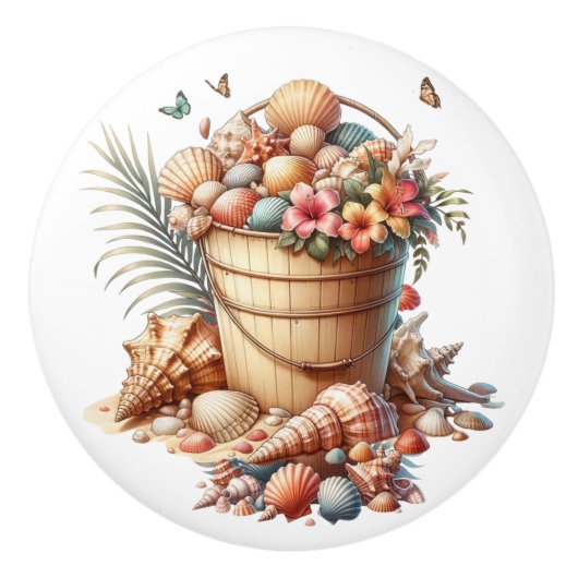 ビーチシーシェルドロワノブ – SRF セラミックノブ (正面)