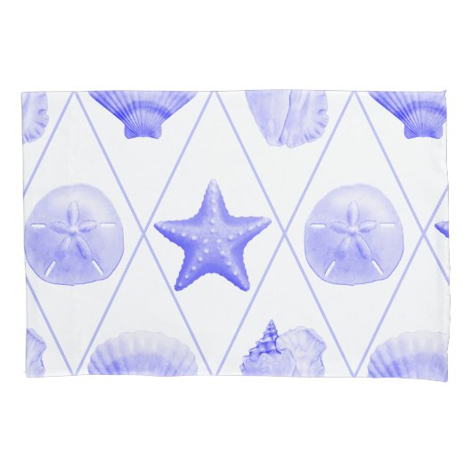 ビーチシーシェルパターン 枕カバー (正面)