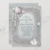 ビーチシーシェルビーチ結婚式 招待状 (正面/裏面)