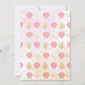 ビーチシーシェルピンクボホ海ガールベビーシャワー 招待状 (裏面)