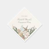 ビーチシーシェルフローラパームウェディングシャワーパーティー スタンダードカクテルナプキン (角)