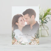 ビーチシーシェルフローラ結婚式の日付を保存 セーブザデート (スタンド正面)