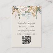ビーチシーシェルフローラ結婚式RSVP QR エンクロージャーカード (正面)
