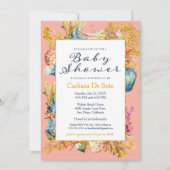 ビーチシーシェルベ航海のビーシャワー招待状 招待状 (正面)