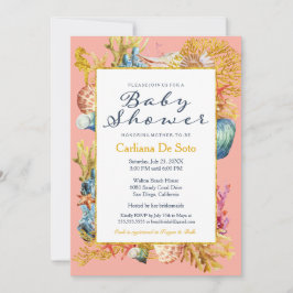 ビーチシーシェルベ航海のビーシャワー招待状 招待状