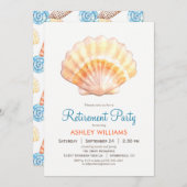 ビーチシーシェルリタイアメントパーティの招待状 招待状 (正面/裏面)