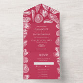 ビーチシーシェルヴィバマゼンタサマーズインビタ結婚ー オールインワン招待状 (内側)