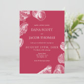 ビーチシーシェルヴィバマゼンタサマー結婚ズ 招待状 (スタンド正面)