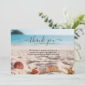 ビーチシーシェル写真お祝いの生活 サンキューカード (スタンド正面)
