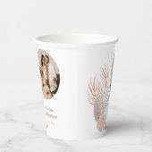 ビーチシーシェル水彩写真結婚の 紙コップ (右)