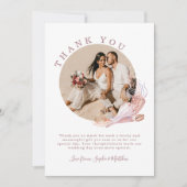 ビーチシーシェル水彩沿岸写真結婚の サンキューカード (正面)