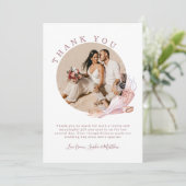 ビーチシーシェル水彩沿岸写真結婚の サンキューカード (スタンド正面)