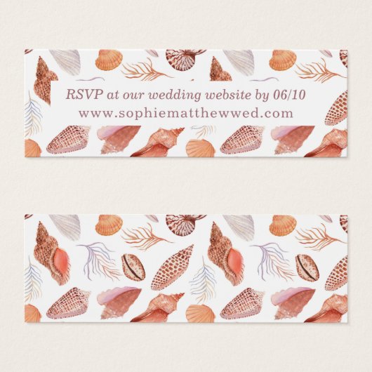 ビーチシーシェル水彩海岸結婚のウェブサイト (正面&裏面)