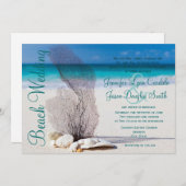 ビーチシーシェル目的地の結婚式の招待状 招待状 (正面/裏面)