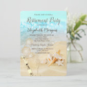 ビーチシーシェル砂のバルーン、ワインの退職 招待状 (スタンド正面)