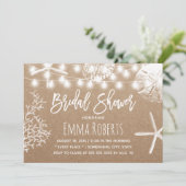ビーチシーシェル素朴クラフトブライダルシャワー 招待状 (スタンド正面)