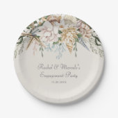 ビーチシーシェル結婚ズフローラ ペーパープレート (正面)