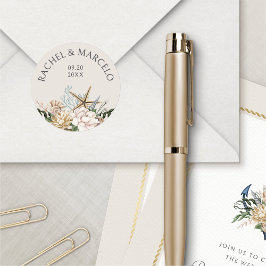 ビーチシーシェル結婚ズフローラ ラウンドシール