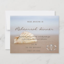 ビーチシーシェル、ハートリハーサルディナー 招待状