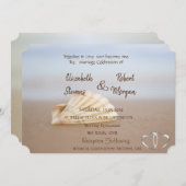 ビーチシーシェル、ハート結婚式招待状 招待状 (正面/裏面)