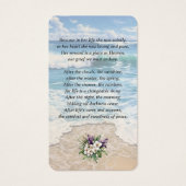 ビーチシーショアフローラ写真記念祈りの言葉カード (裏面)