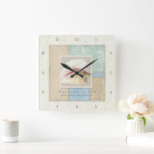ビーチシーショア海ウェルカムゲスト木製ボード スクエア壁時計 (ホーム)