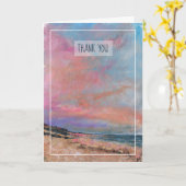 ビーチシースケープファインアートビーチ カード (黄色い花)