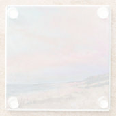 ビーチシースケープファインアート絵画ビーチ ガラスコースター (裏面)