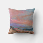 ビーチシースケープファインアート絵画ビーチ クッション (裏面)