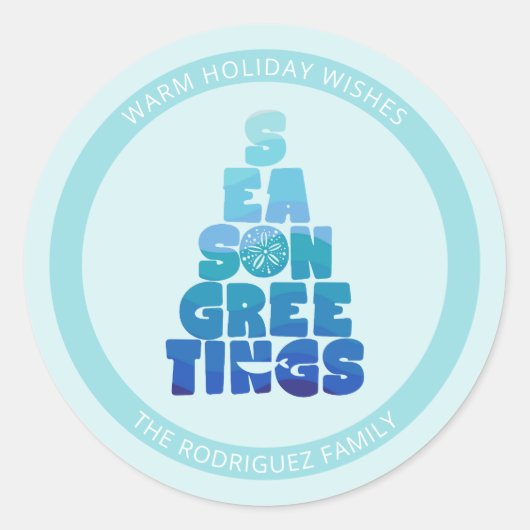 ビーチシーズングリーティング ラウンドシール (正面)