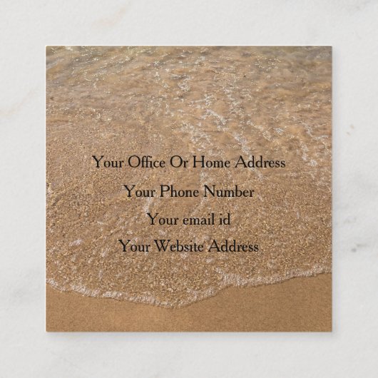 ビーチシーニックフォトイベントプランナーカスタム文字カッコいい スクエア名刺 (裏面)