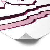 ビーチシーピンク紫(ばちゃばちゃ)跳ねるビーチサンダルポスター ポスター (角)