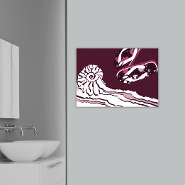 ビーチシーピンク紫（ばちゃばちゃ）跳ねるビーチサンダルポスター ポスター