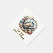 ビーチシーフードパールオイスターロースト30th誕生日 スタンダードカクテルナプキン (角)