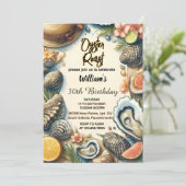 ビーチシーフードパールオイスターロースト30th誕生日 招待状 (スタンド正面)