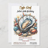 ビーチシーフードパールオイスターロースト30th誕生日 招待状 (正面)