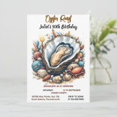 ビーチシーフードパールオイスターロースト30th誕生日 招待状 (スタンド正面)