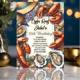 ビーチシーフードパールオイスターロースト30th誕生日 招待状