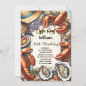 ビーチシーフードパールオイスターロースト30th誕生日 招待状 (正面)
