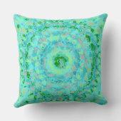 ビーチシーブルーとグリーン抽象芸術 クッション (裏面)