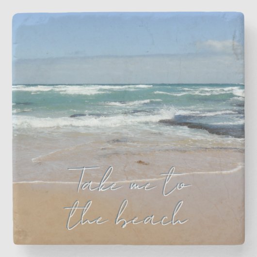 ビーチシーブルーサンドストーンコースター ストーンコースター (正面)