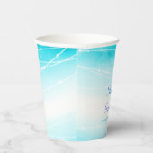 ビーチシーブルー抽象芸術ウォッシュカスタムウェディングカップ 紙コップ (右)