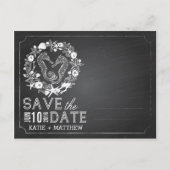 ビーチシーホースシーシェルチョークボード日付を保存 案内ポストカード (裏面)