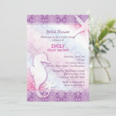 ビーチシーホースパープルブライダルシャワー 招待状 (スタンド正面)