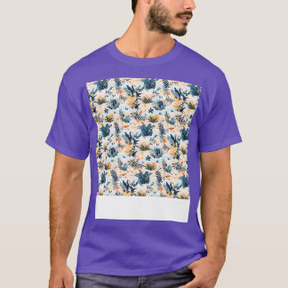 ビーチシームレスパターンサマーパームツリーウェーブズコーズ Tシャツ